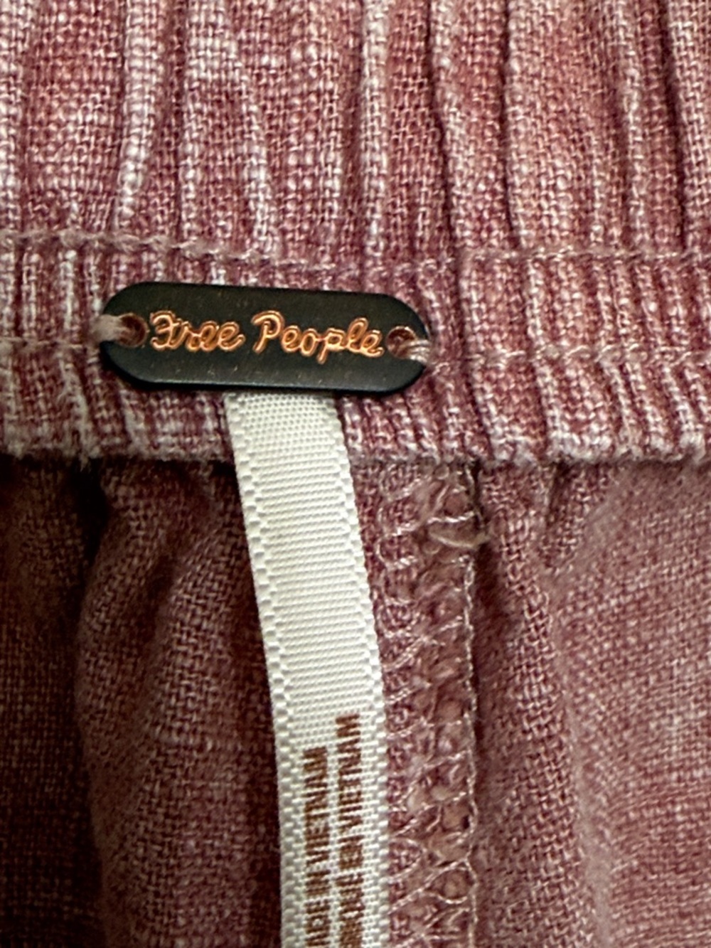 Free People Mauve Pink Drawstring Linen Blend Shorts - Picture 2 of 8